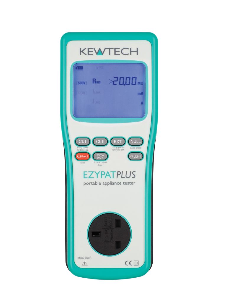 Kewtech EZYPAT PLUS Battery operated 230V/110V Run Leakage PAT Tester